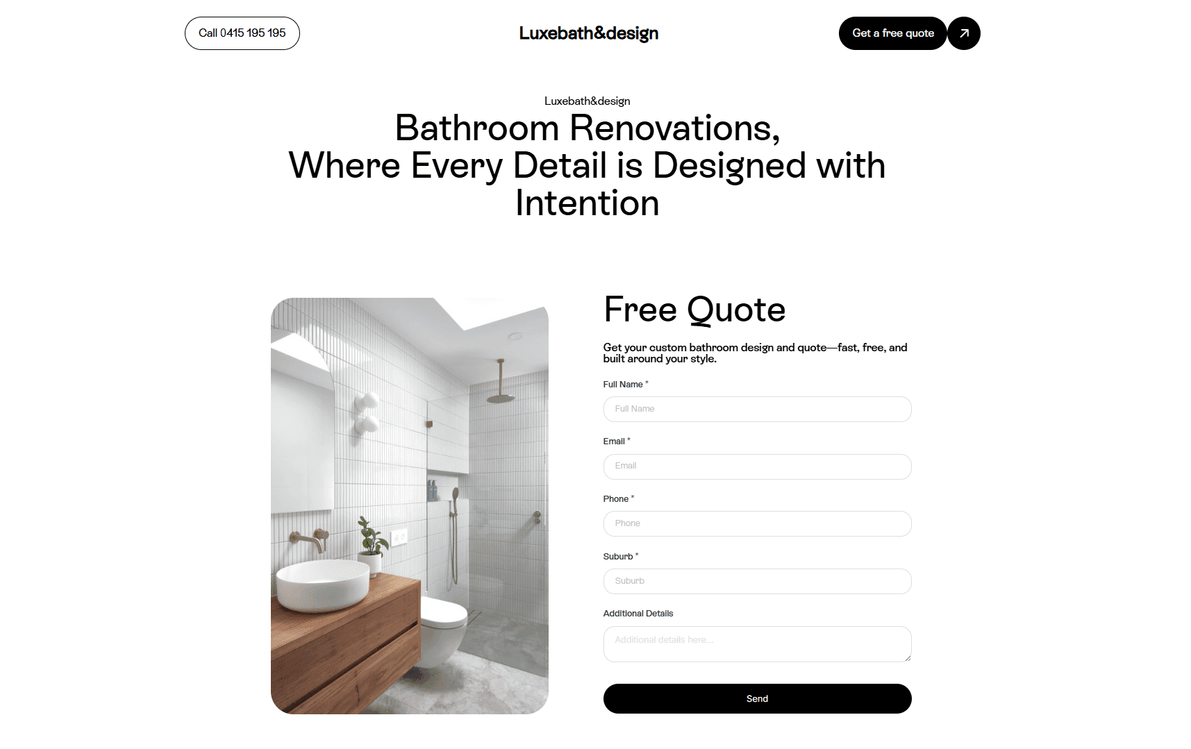 Luxe Bath & Design website